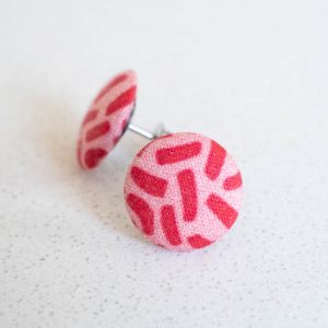 Bits and Pieces Fabric Button Earrings